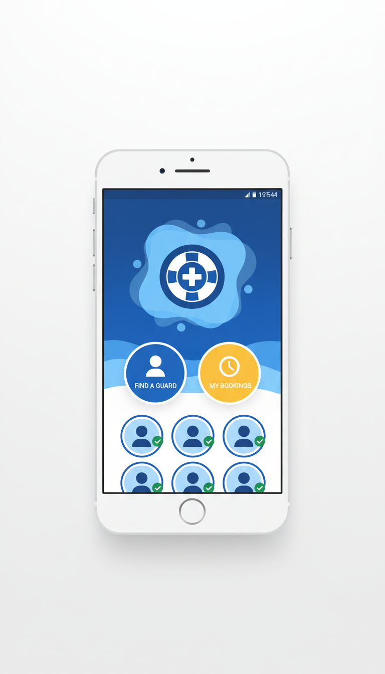 Certified lifeguard booking app mobile access